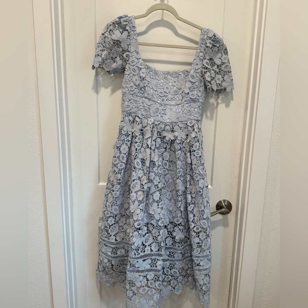 Self-Portrait  Lace Dress in Light Blue